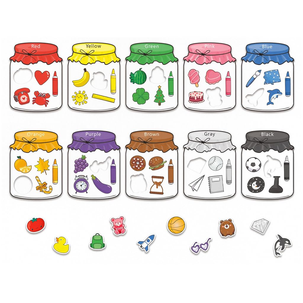 Supvox 10Color Fridge Magnets Refrigerator Stylish, Educational Color Matching With Magnet Pieces, Fine Motor Skill Play Set Ea