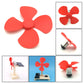 EUDAX Micro DC Motor 2mm Shaft Propeller with 4 Vanes 80mm Fan Shape for Fan Leaves Ship Model RC Boat DIY Air Science and Education Toys (32PCS)