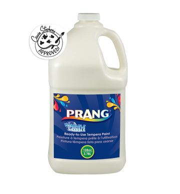 Prang Ready-To-Use Washable Tempera Paint, 1 Gallon Bottle, White (10607)