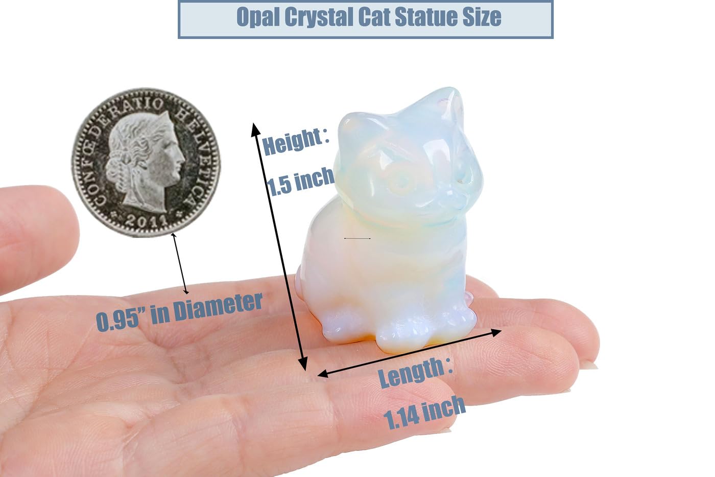 Duqguho Cat Decor Opal Cat Crystal Figurines Crystals Gifts For Cat Lovers Men Women Lucky Cute Cat Statue For Room Desk Decor 1