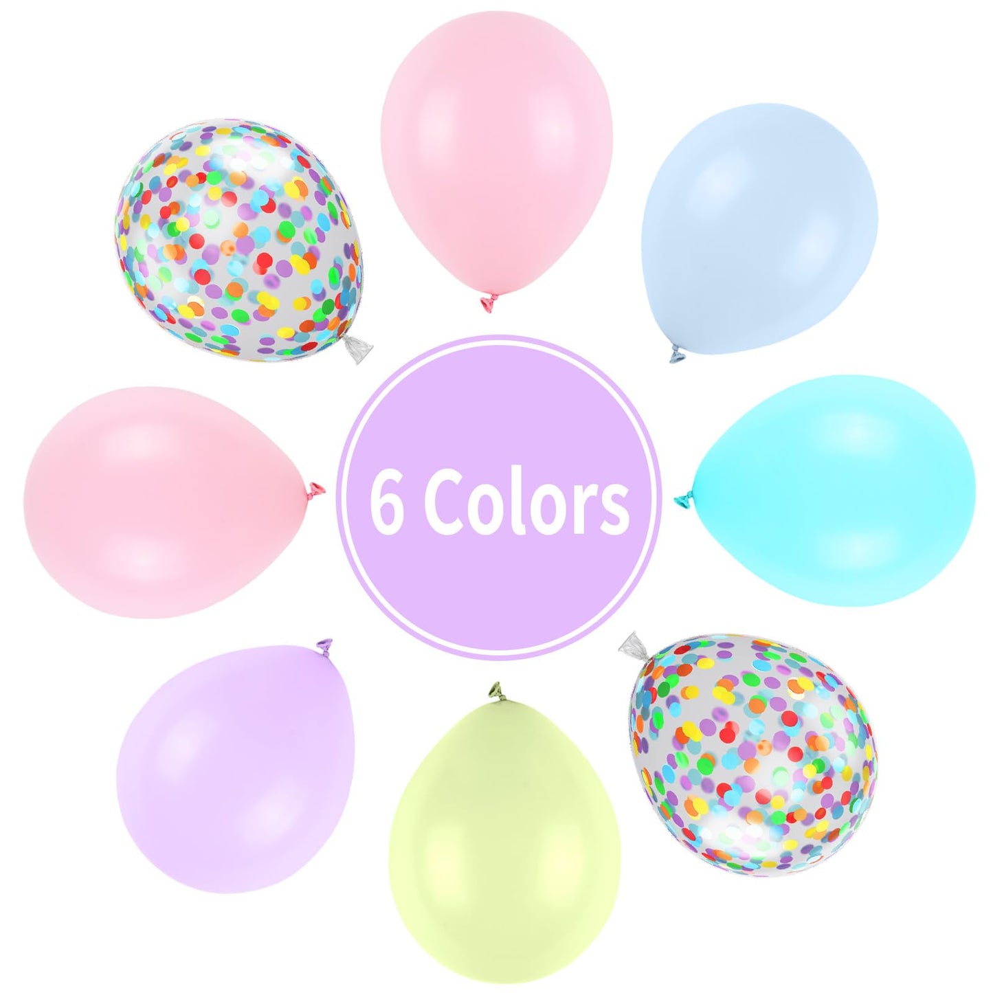 Pastel Balloons, Multicolor Macaron Balloons Latex Party Balloons, Baby Pink Blue Balloons Purple Yellow And Teal Balloons Rainb
