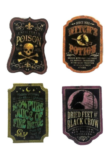 Melody Jane Dolls Houses Dollhouse Witch Potion Signs Miniature Halloween Shop Decoration 1:12 Scale