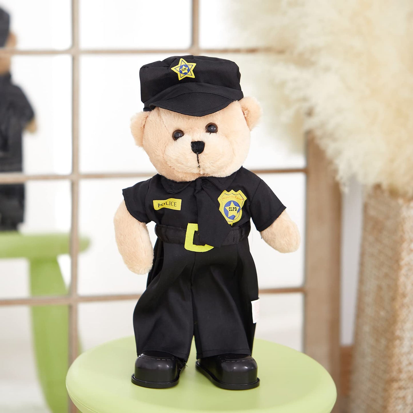 Houwsbaby 14 Electronic Police Teddy Bear Stuffed Animal Dancing Music Singing Waving Interactive Teddy Bear Plush Toy Presents