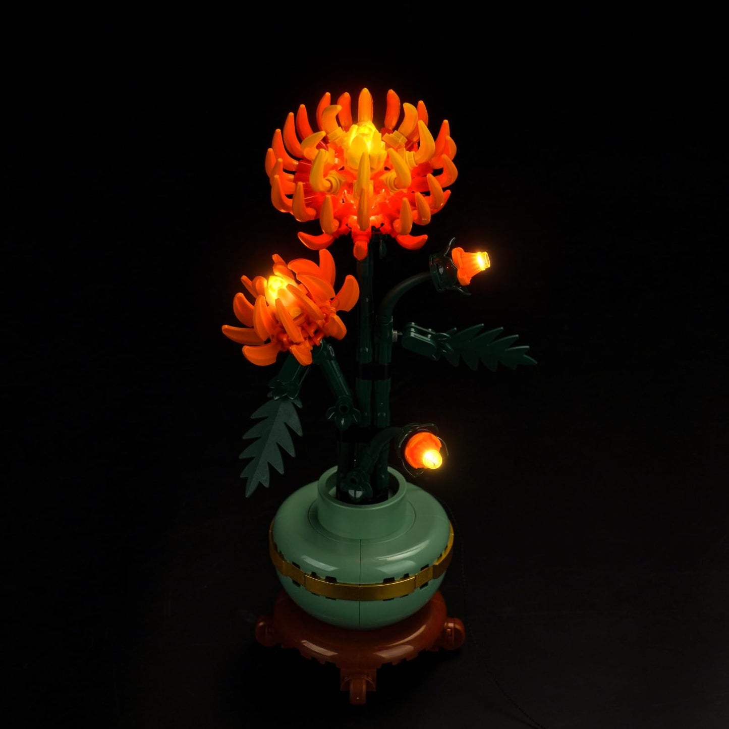 Brickbling Light Compatible With Lego Icons Chrysanthemum Flower Décor, Led Lighting Compatible With Lego Chrysanthemums Compatible With Lego 10368, Light Up Your Botanical Collection (No Model Set)
