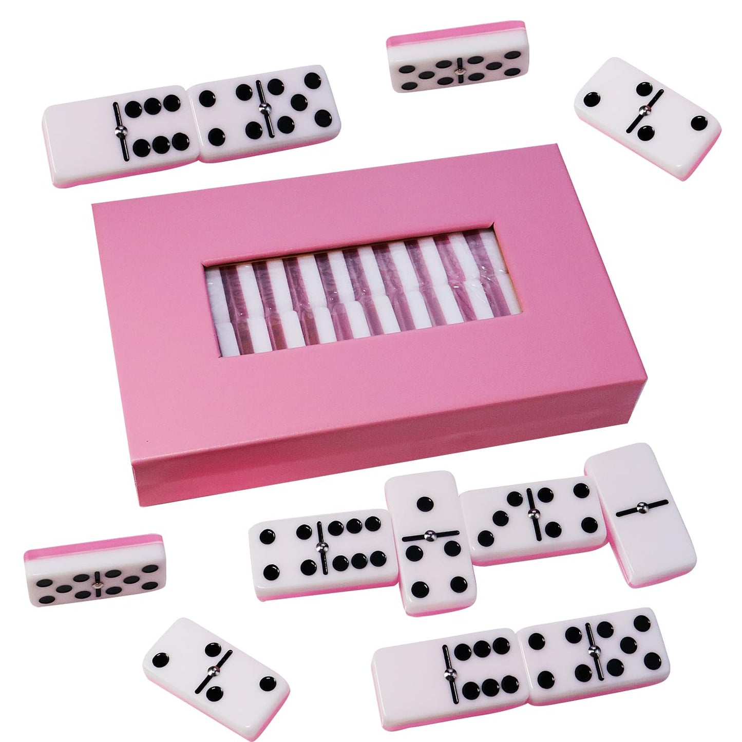 Idtq Double Six Standard Dominos Set 28 Tiles - Dominos Set Games For Adults, Classic Numbers Table Games, Family Travel Dominos