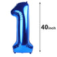 Jumbo Navy Blue Number 1 Balloon 40 Inch, Mylar Foil Number One Balloons For Boy Girl 1St 1 11 21 31 41 51 81 Birthday Party, Gi