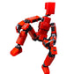 LUCKY13TOY 3D Printed Multi Joint Movable Mechanical Doll Model, Toy Design Style, Custom Desktop Ornament (Red)