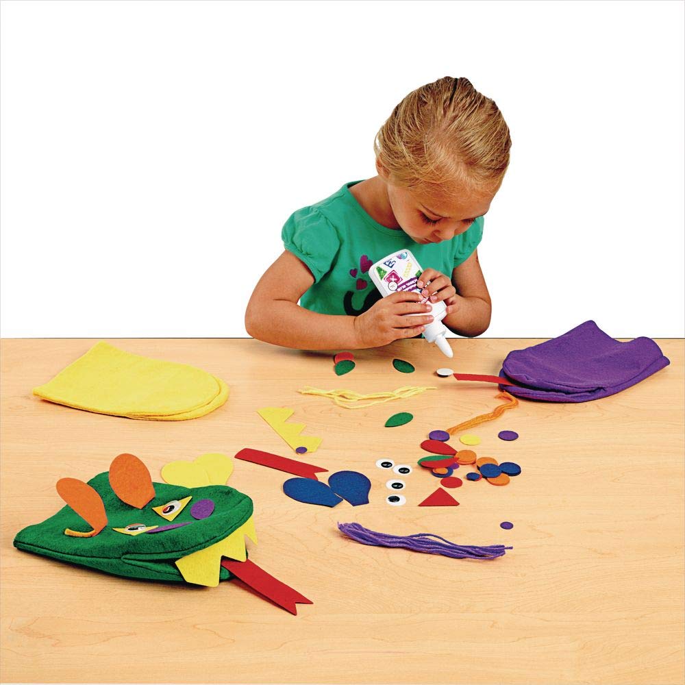 Colorations Felt Imaginary Hand Puppet Craft Kit For Kids, Makes 12 Puppets, Googly Eyes, Dragons, Dramatic Play, Imagination, C