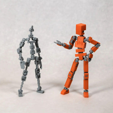 LUCKY13TOY 3D Printed Multi Joint Movable Mechanical Doll Model, Toy Design Style, Custom Desktop Ornament (Red)