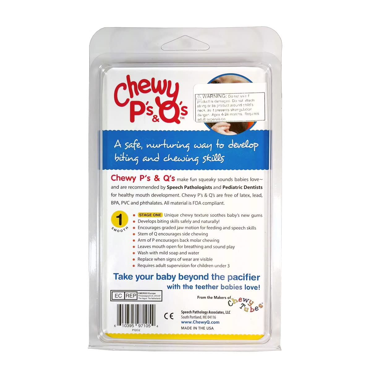 Chewy Tubes Oral Motor Chew Tool - Safe, Non-Toxic PVC, Orange - Model SN31979CQ for Teething & Sensory Development