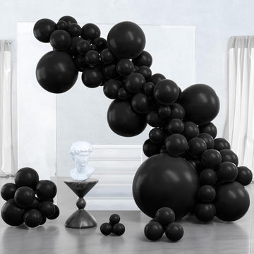 Partywoo Black Balloons, 100 Pcs Black Balloons Different Sizes Pack Of 36 Inch 18 Inch 12 Inch 10 Inch 5 Inch For Balloon Garland As Birthday Decorations, Wedding Decorations, Party Decorations