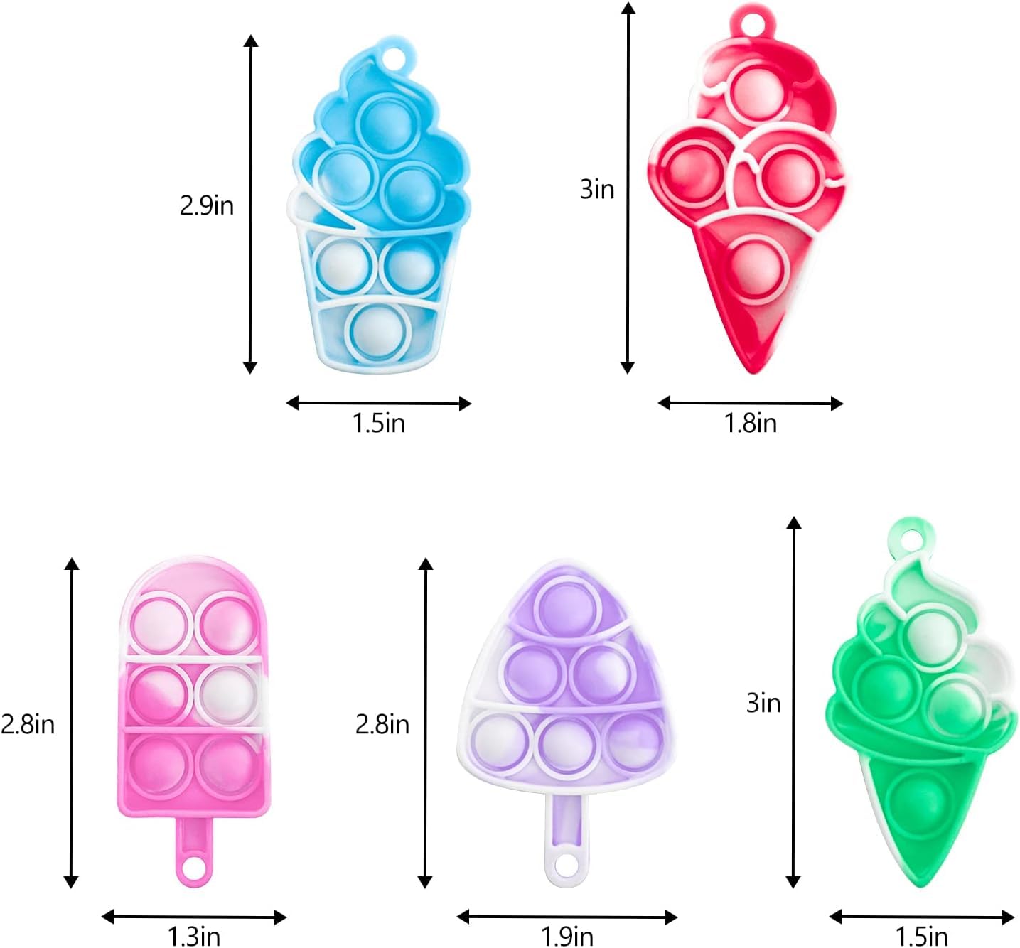 30Pcs Christmas Mini Pop Keychain Fidget Toys, Christmas Day Gifts For Kids Mini Pop Bubble Christmas ,Party Favors Silicone Fidget Keychain Fidget Toy