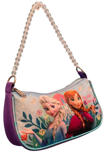 Ruz Frozen Elsa & Anna Shoulder Handbag With Beaded Handle