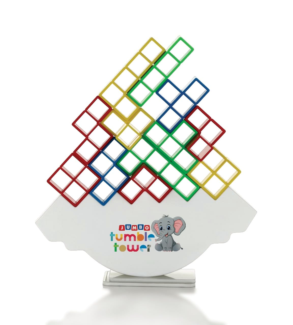 Truzo Jumbo Tumble Tower Balancing Game | 32 Pcs Stack Tower With Design Cards | Place Each Piece Onto Another Without Falling |