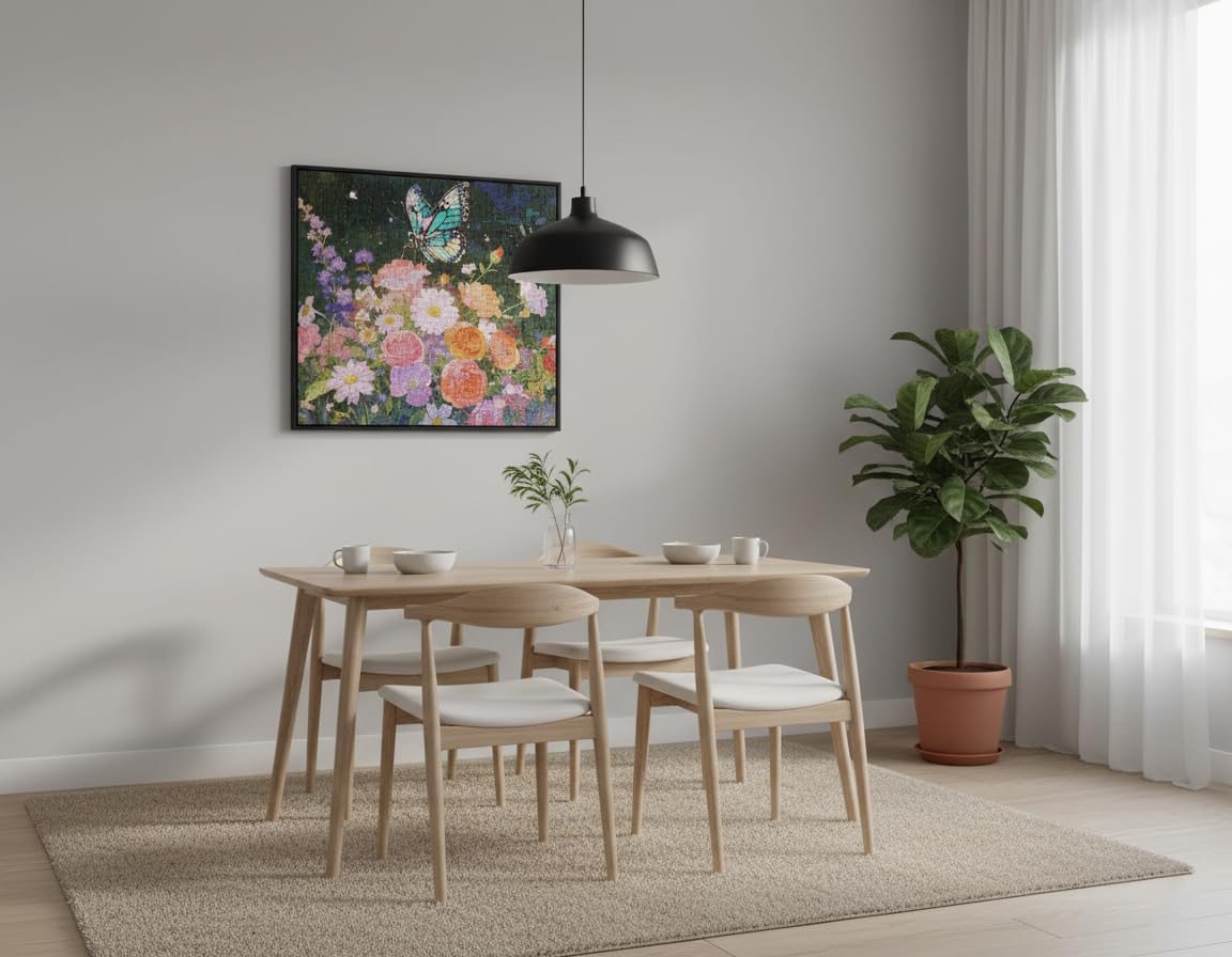 Tomzio 1000 Pieces Jigsaw Puzzles for mature-themeds  Floral & Bird Series - Exquisite Nature Art & Seamless Fit  Calming Brain Teaser  Large 28 x 20  Great Gift for Garden Lovers(Moonlit Bloom)