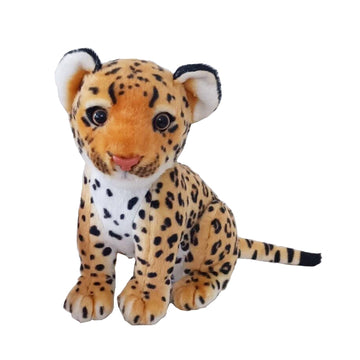 TUKVESZE Brown Cheetah Stuffed Animals 9.8 inch, Cute & Lifelike Cheetah Stuffed Animals Plush Toy, Gifts for Boys and Girls (9.