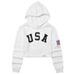 Perfashion American Flag Hoodies For Girls Long Sleeve July 4Th Cropped Sweatshirt 10T 11T