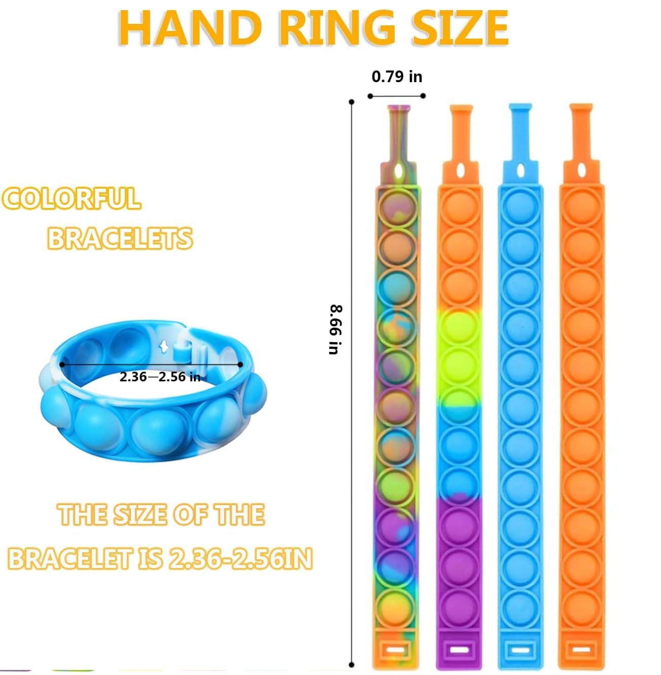 200Pcs Pop Random Bracelet,Pop Bubble Fidget Sensory Toys, Pop Toy Bulk For Party Favor, Classroom Student Prizes Easter Basket