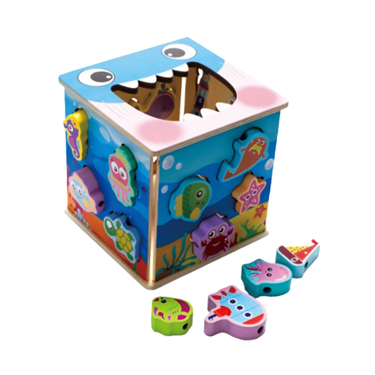 Ilsmysutra Shape Sorter Toy Interactive Fine Motor Skills Developmental Montessori Toys Sea