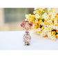 Matashi Gift For Her - Flowers Bouquet In Vase Ornament With Red Crystals, Gift Basket Ideas For Women - Rose Gold Plated Flower Gift For Women On Valentine'S Day