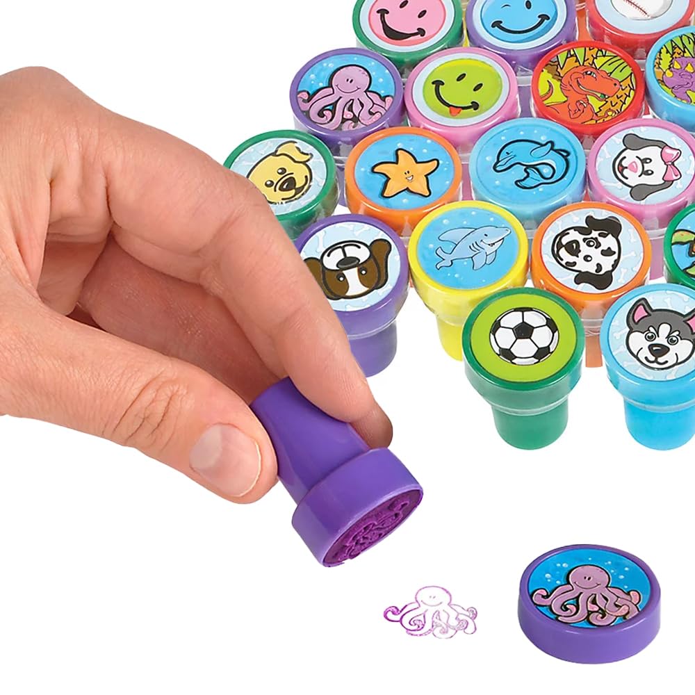 Rhode Island Novelty Assorted Stampers - 50 Pc Kids Stamp Assortment