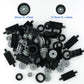 City Car Wheels Tires Axles Kits Set, 70Pcs Vehicle Truck Parts Classic Pieces Accessories, Bulk Bricks Sets Construction Toys