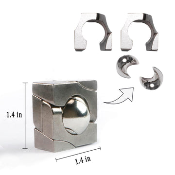 Brain Teaser Puzzles,3 Pieces Metal Cast Puzzle Games Toys,3D Highly Difficult Adult Puzzles, Iq Educational Box For Teens