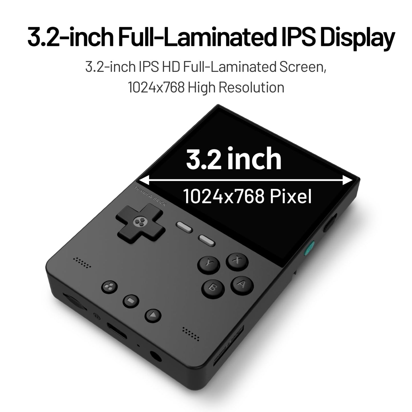 Trimui Brick Retro Game Console 3.2-Inches 1024x768 IPS Screen Built-in 128G TF Card Video Gaming Consoles 3000mAh Lithium Batte