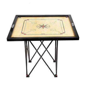 AnNafi® Carrom Stand - Adjustable & Foldable Metal Pipe Design - Black Indoor Gaming Accessory