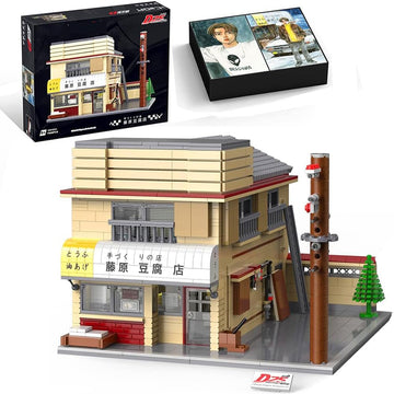Kowkis Japanese Initial- D Fujiwara'S Tofu Shop Building Blocks, Initial-D 25-Th Anniversary Moc Street View Modular Architectur