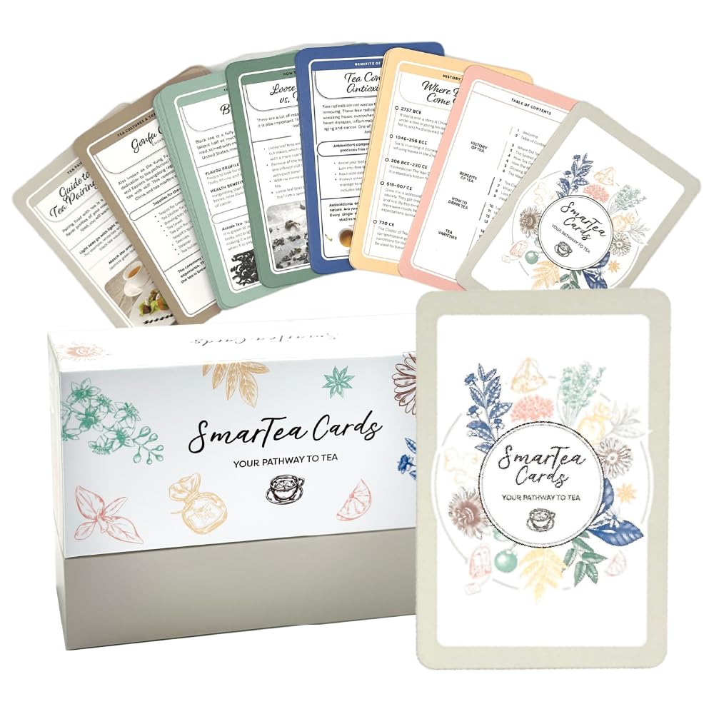 Smartea Cards, Complete Beginners Guide To Tea, Flashcards To Learn About Tea History, Tea Variety, Benefits, Pairing, Tea Party