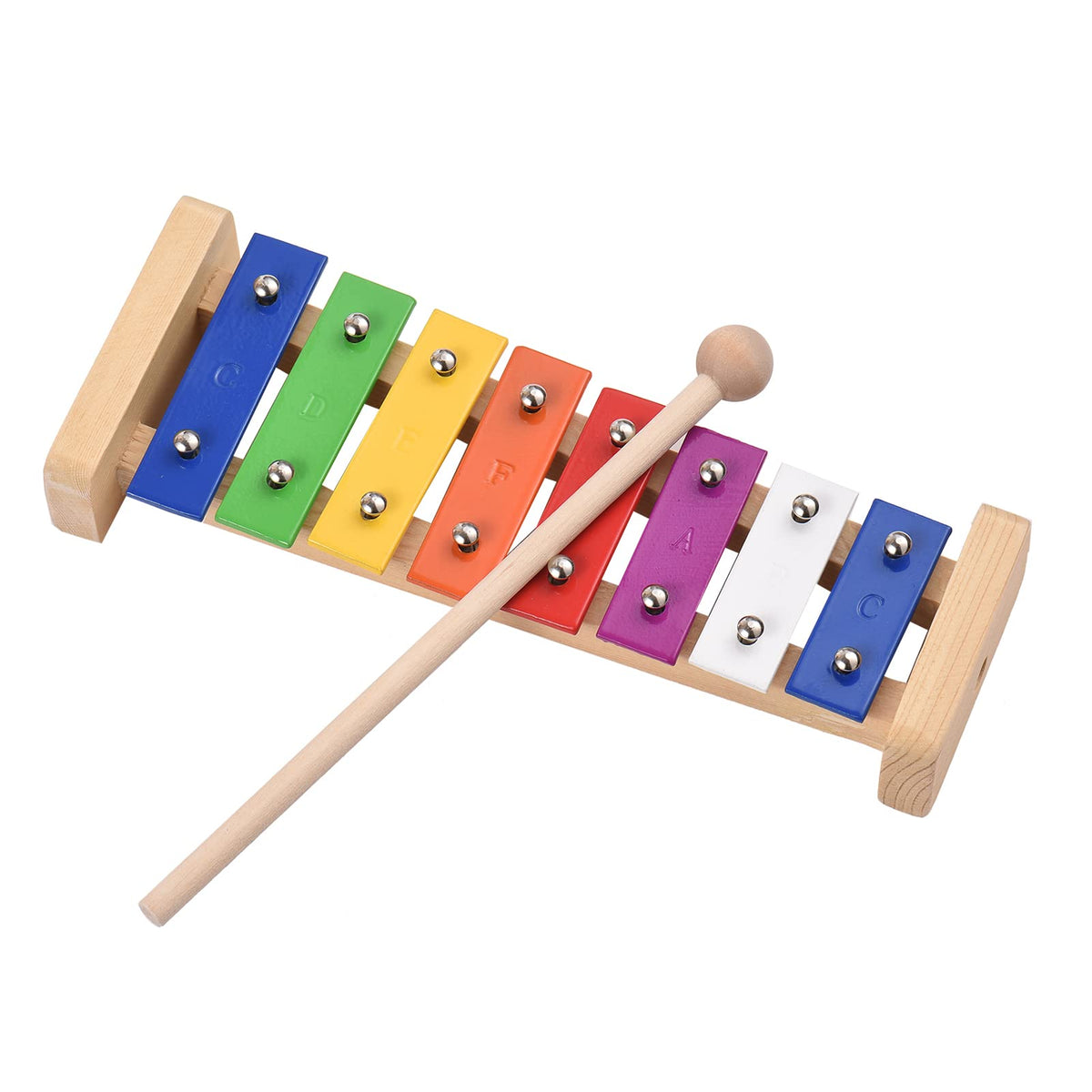 Excluzo 8 Keys Compact Size Xylophone Glockenspiel With Wooden Mallets Percussion Musical Instrument Toy Gift For Kids Children