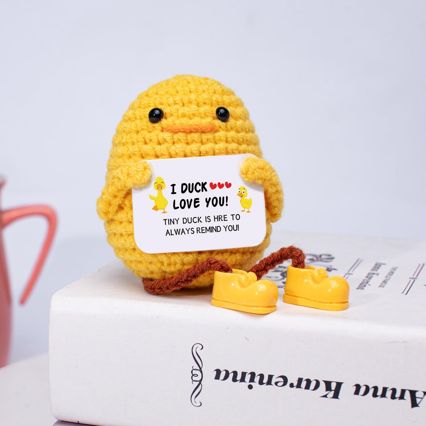 Artlunar Gifts for Husband Wife Boyfriend Girlfriend Couple Funny Long Legged Positive Duck Emotional Support Crochet Gifts with