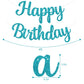 Beishida Light Blue Happy Birthday Banner - No Diy,10Feet,Pre-Strung-Glitter Happy Birthday Sign, Happy Birthday Garland,Happy B