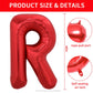 Toniful 40 Inch Large Bright Red Letter Balloons A-Z, Giant Jumbo Helium Foil Mylar Big Letter R Balloons For Birthday Party Ann