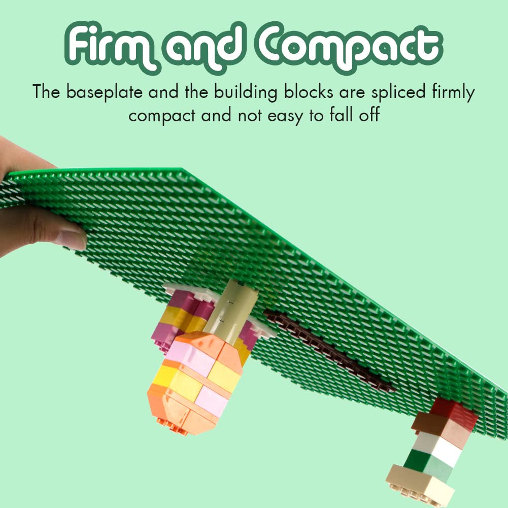 Lekebaby 8 Pack Classic Baseplates Building Base For Building Bricks, 10' X 10' Building Boards - 100% Compatible With Major Brands, Green/Grey/Blue/White
