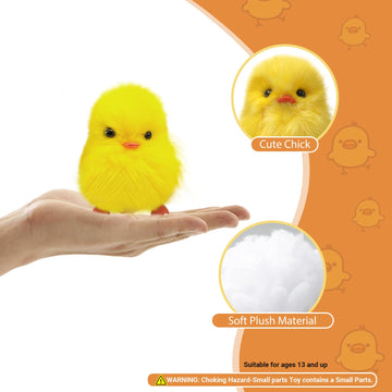 Olutacot 28 Pcs Small Chicken Fluffy Chicks Mini Realistic Plush Chick Fur Stuffed Toy Chick For Kids Diy Decorations Party Favo
