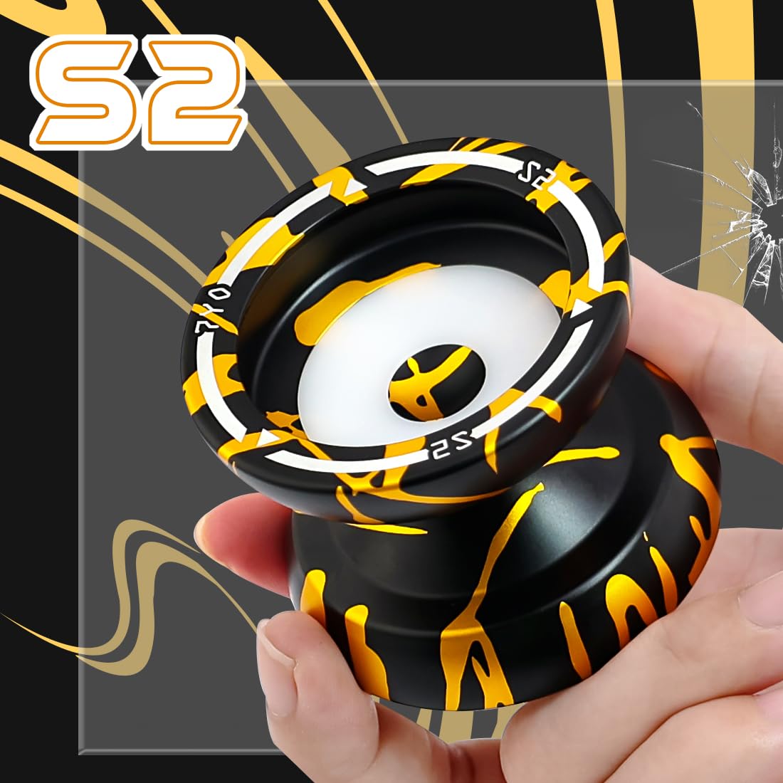 7Yo S2 Dual Purpose Responsive Yoyo Professional Tricks Yoyo For Adults, Finger Spin Yoyo Easy To Tug Return, Metal Alloy Yoyo F