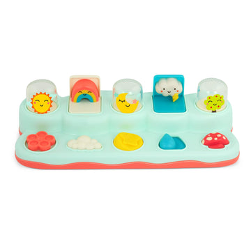 B. toys Pop-Up Buddies Interactive Learning Toy for Babies, 18 Months+, Multicolored, Medium, Model BX2063Z