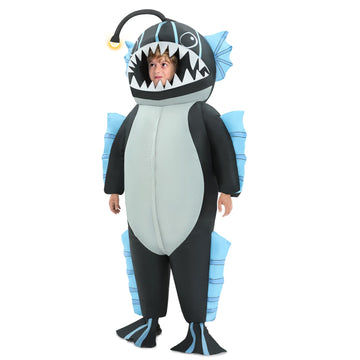 WQWOVRVO Inflatable Anglerfish Costume for Kids, Large, Multicolor, Polyester, Funny Halloween Blow Up Outfit