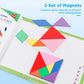 Vanmor Travel Tangram Puzzle - 2 Magnetic Plate Sets, 368 Solutions, Educational Toy, Colorful, Model VM-WT024 for Kids & Adults
