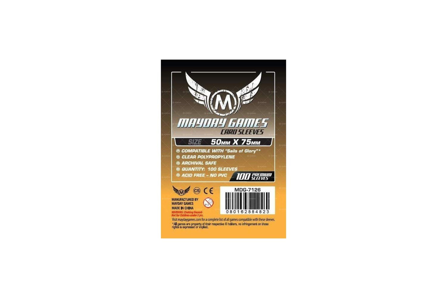 Mayday Games Sails of Glory Sleeves (50x75mm)-100 Standard