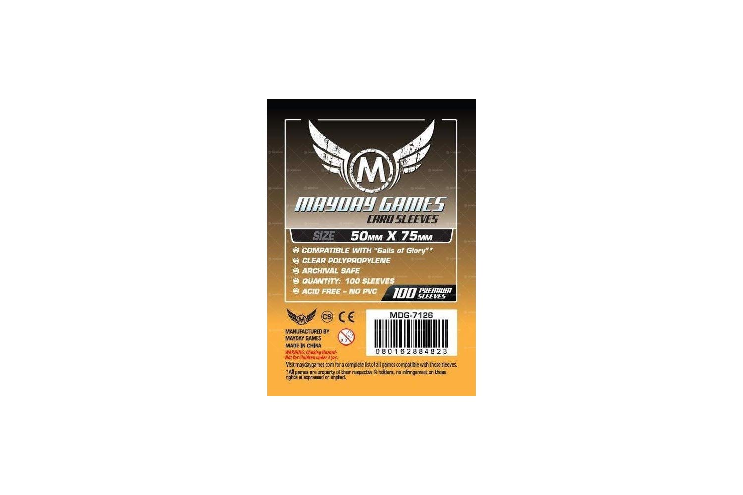 Mayday Games Sails of Glory Sleeves (50x75mm)-100 Standard