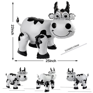 3D Cow Balloon For Western Cowboy Party Decorations,Cute Self Standing Cow Balloons For Western Cowgirl Theme Birthday Party Fav