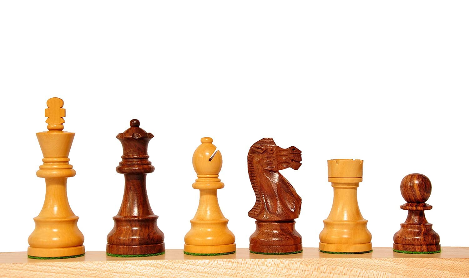 Palm Royal Handicrafts 3.75 Inches Wooden Chess Pieces Only 32 Chessmen And 2 Extra Queens Made With Rsewood Wood And Box Wood. 