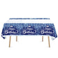 41Pcs Navy Blue And Silver Party Supplies ,Include 20 Plates, 20 Napkin And 1Pcs Tablecloth,Used For Navy Blue And Silver Birthd