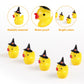 100pcs Mini Resin Duck  Tiny Ducks Halloween Witch Hat Miniature Resin Duck Little Resin Ducks for Crafts School Dollhouse Halloween Decoration (Purple Wizard Hat)