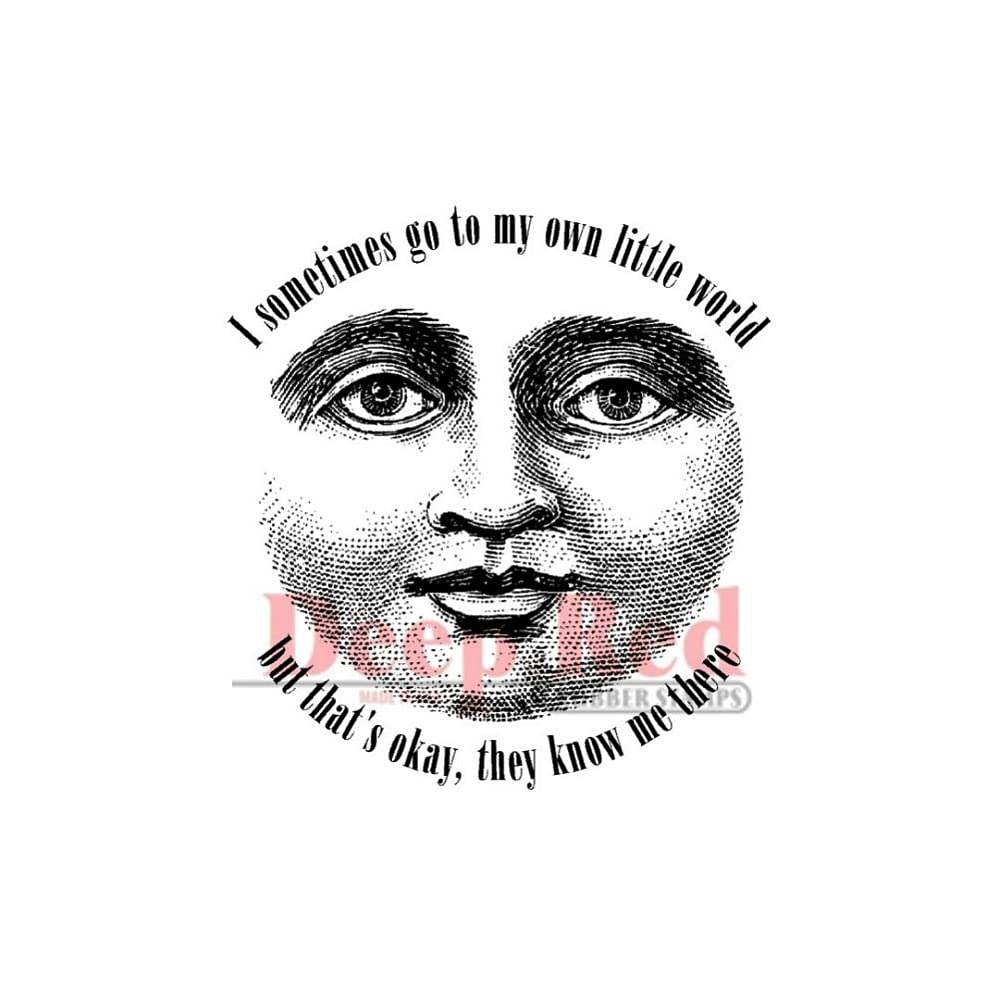 Deep Red Stamps My World Sentiment Rubber Cling Stamp 2 x 2.1 inches