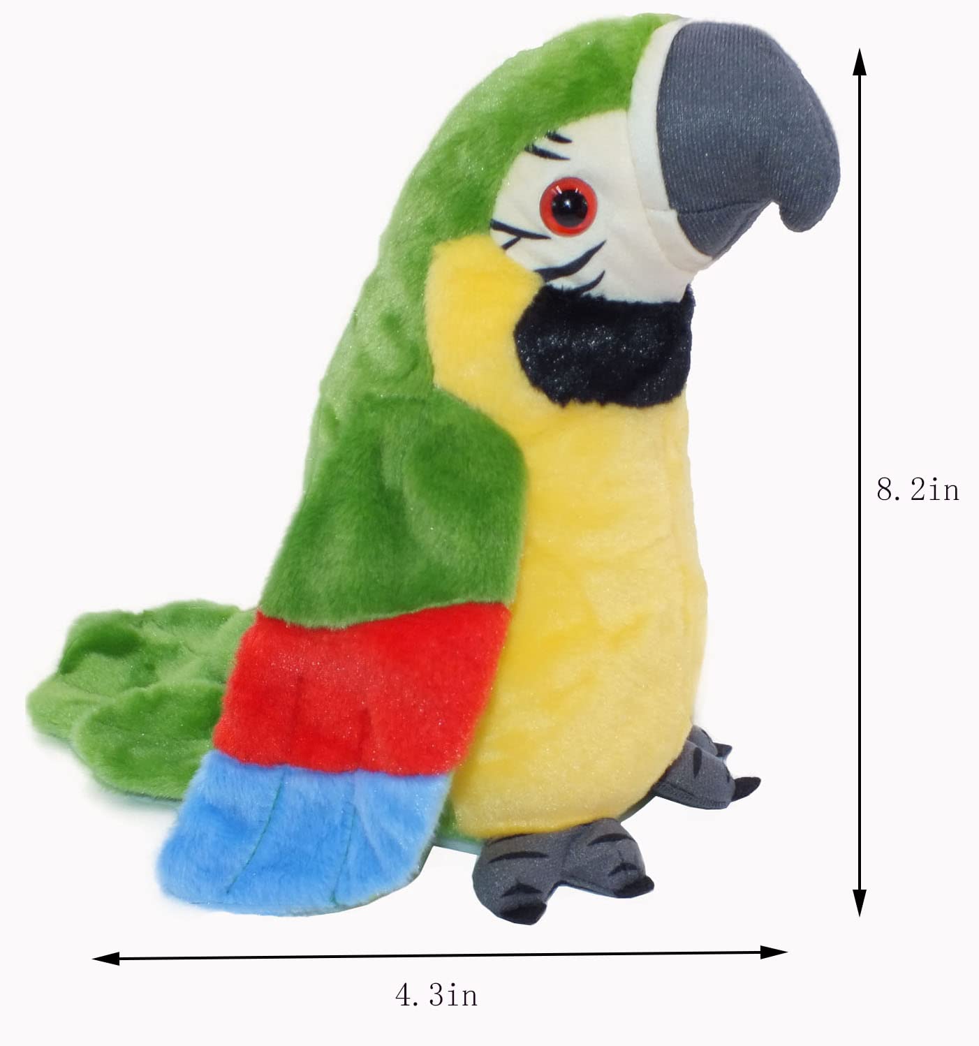 Talking Parrot Repeats Upgrade Newest Talking Parrot What You Say With Cute Voice - Electronic Pet Talking Plush Parrot for Child Kids gift Party Plush Toy Gift Birthday Gift Kids Early Learning