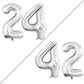 Goer Number 24 Balloons For 24Th Birthday Party Decorations,42 Inch Jumbo Foil Helium 42 Balloons For 42Nd Birthday Party Decoration (Silver)